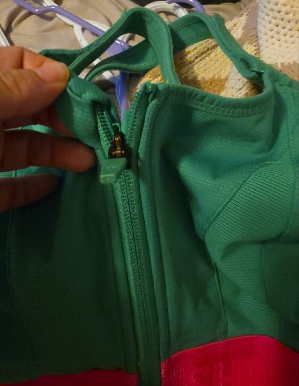 SHEFIT Green Sports Bra with Hot Pink Band - Picture 5 of 6